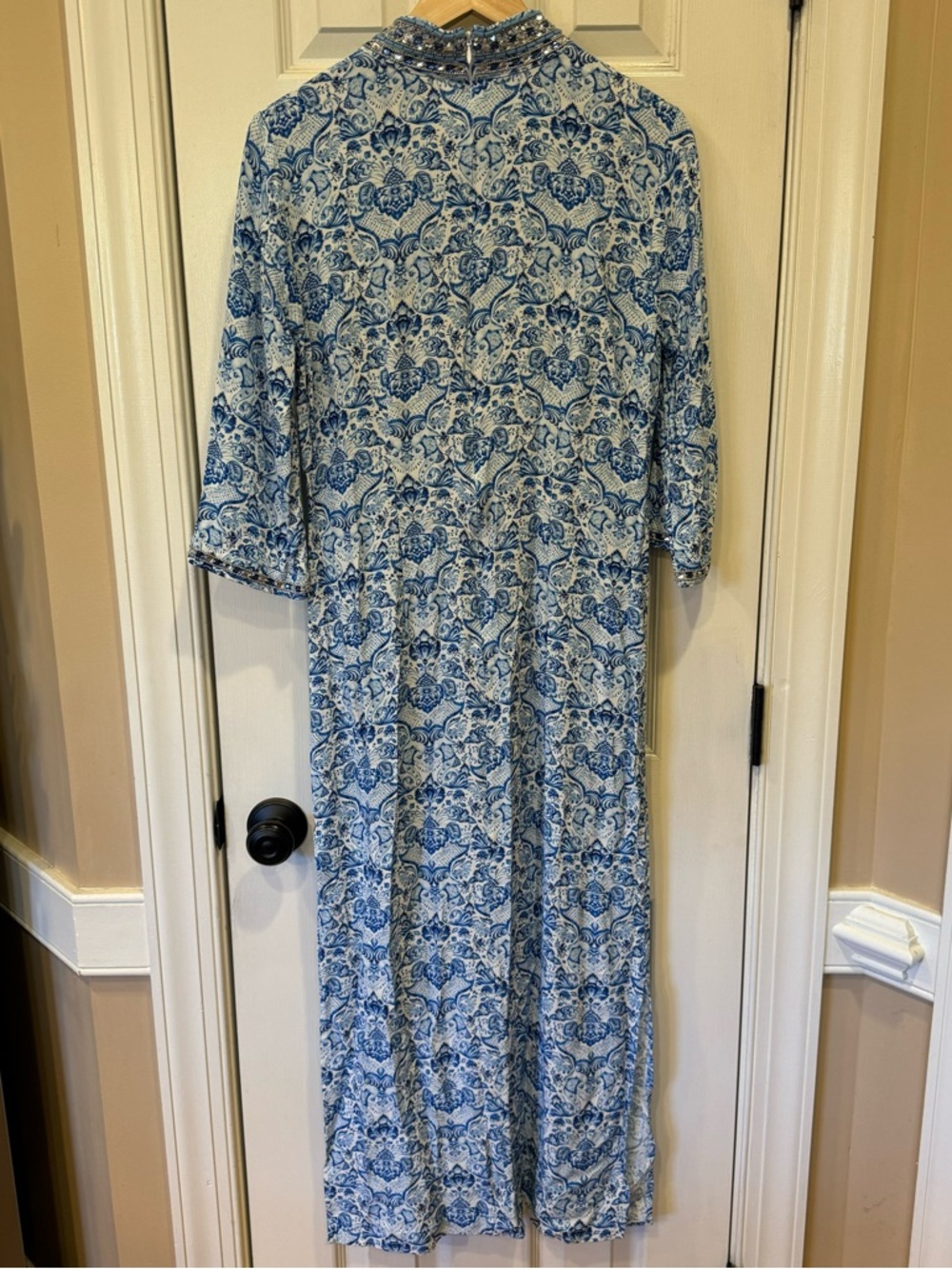 NEW SHALIMAR LONG TUNIC DRESS WITH SAPPHIRE JEWEL EMBELLISHMENT - NICOBLU Size 6 - Picture 11 of 11